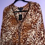 Ashley Stewart NEW Size 22/24 Maxi Dress Leopard Print Long Sleeve Lace Up Photo 1