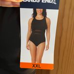 Lands' End Women's Sheer Mesh Middle One Piece Swimsuit size XXL NWT Black Photo 6