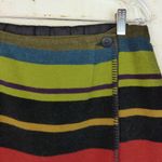 Ann Taylor VTG  Skirt Womens M Southwestern Serape Striped Print Wool Boho 70s Photo 2
