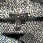 Talbots Gray Multicolor Speckles Long Slouchy Funnel Collar Cardigan Sweater Photo 7