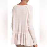 Free People  L We The Free Coastline Pale Pink Thermal Henley Peplum NWOT Photo 3