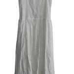 Pink Lily  White Eyelet Smocked Midi Dress Tie Straps Women's Size M Photo 0