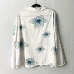 Miss Look Floral Top Womens Large Mature Modest Art Lightweight Career Workwear White Photo 5