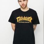 Thrasher Magazine Black Large Orange Lettering Women’s Size L / Men’s Size M Photo 1