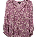 Style & Co  Women Top 2X Purple Floral Iridescent Boho‎ Peasant Cottagecore Fairy Photo 0
