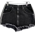 Carmar Los Angeles Mini Skirt Womens 26 Black Side Zip Raw Hem High Rise Grunge Photo 0