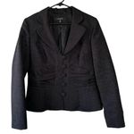 Nine West Black Floral Jacquard Button Down Blazer Jacket Size 10 Photo 1