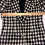 Carroll Reed Size 6 Blazer Black Jacket White Check Suede Collar Wool USA FLAWED Photo 5