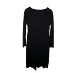 Talbots  Dress Women Size 2 Black Ponte Long Sleeve V Cross Over Neck Shift New‎ Photo 2