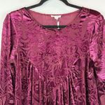 Ultra Pink Top Women Medium Pink Velvet Asymmetrical Bell Sleeve Boho Fairy NWT Photo 1