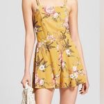 Xhilaration Mustard Floral Top Photo 0