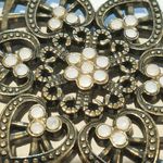 Women Gold Toned Medallion Chain Belt-White Opalescent Stones-Adjustable-Boho Photo 6