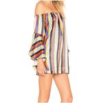 House Of Harlow 1960 X Revolve Paloma Dress Bari Stripe Large Colorful Rainbow Photo 1