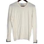 ZARA Soft Knit Hem Lined Detail Long Sleeve Crew Neck Sweater Cardigan 2XL Cream Photo 12