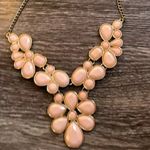 Vintage Pink Peachy cabochon Gold tone Statement chunky Necklace Western Piece Photo 9