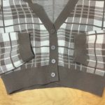 Love Tree Tan, Cream Plaid Crop Cardigan  Photo 4