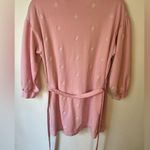 Draper James  Bobbie Sweatshirt Dress in Pink Embroidered Viola Size Medium Photo 3