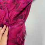 Amanda Uprichard  Dress Womens Large Pink Floral Roma Gown Ruched‎ Slit Side Photo 9