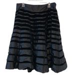 Carmen Marc Valvo  Satin & Velvet Black Full Skirt Photo 0