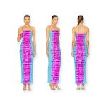 new Rococo Sand 𖦹 Opal Long Strapless Bodycon Dress 𖦹 Turquoise Pink Print 𖦹 S Blue Photo 1