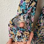 AFRM Shailene Floral Sheer Long Sleeve Dress Size Medium Blue Photo 5