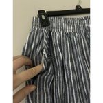 Briggs Linen Blend Striped Wide Leg Pants Size Medium Coastal Beachy Boho Blue Photo 5