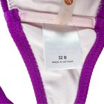 Shade & Shore Bright Purple Ribbed Bandeau Swim Bikini Top Size 32B Photo 3
