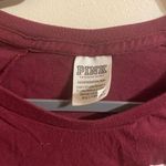 PINK - Victoria's Secret VS  Maroon Gray Long Sleeve Tee‎ Oversized Size XS Photo 2