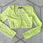 Urban Outfitters  Bright Yellow/Green Sheer Cropped Cardigan Sz M Photo 0