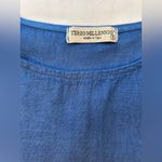Terzo Millennio Blouse, Linen and Cotton, Short Sleeve,Size‎ Small. Blue Photo 2
