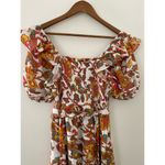 Cleobella  Delfina Mini Dress Orange Brown Pouf Sleeve Square neck S EUC Classic Photo 12