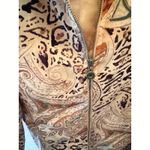 Dress Barn Animal Print Lightweight Zip Blazer Size Large Safari Tan Brown Black Photo 2