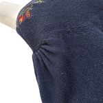 Vintage Sweater Floral Embroidered Cardigan Button Front Size M Blue Cotton Knit Size M Photo 3