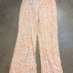 Free People Love So Right Wide Leg Womens 2 Hippie Boho Pants Peach flowers Photo 0