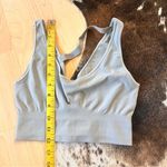 Cuyana NWOT Light Gray Crop Tops Size XS Cut Out Sports Bra Photo 4