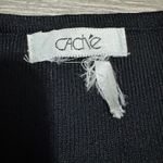 Cache  Black Ribbed Halter Top Rhinestone Embellished Neckline Evening Goth Sz M Photo 7