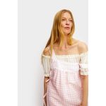 Sleeper Greta Layered Gingham Midi Dress Pink Vichy Womens Size Large Photo 1