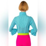 NWT Gretchen Scott Designs Cotton Priss Blouse Stripe Lime Turquoise Striped M Blue Size M Photo 1