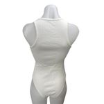 ZARA White Rhinestone High Neck Beaded Sleeveless Knit Tank Bodysuit Top Size S Photo 1