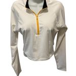 PINK - Victoria's Secret VS Pink Gym To Swim Half Zip Crop Top L Sunshine On My Mind LS Sporty Athletic Photo 0