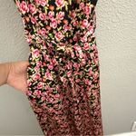 ZARA Floral Wide Leg Jumpsuit Size XS Cowl Neck EUC Photo 2