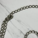 Abalone Shell Rhinestone Statement Chain Link Belt One Size (OS) ✨ Silver Photo 6