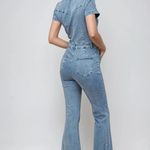 Wisteria Lane Los Angeles Denim Flare Jumpsuit Size L Blue Size L Photo 1