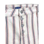 Old Navy Denim Shorts Button Fly Red White Blue Striped Cuffed Womens 18 NWT 5" Photo 2