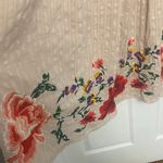 ASOS  Beige Long Sleeve Dress with Red and Pink Floral Embroidery Photo 5