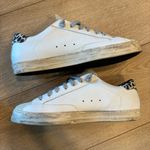 P448  John Low Top Distressed Lace Up Sneaker Leather Cheetah Size 41/10-10.5 Photo 3