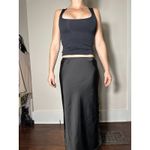 Wild Fable  Black Satin Midi Skirt Lace Trim Size Small Photo 2