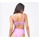l*space L* Jess Bikini Top in Rosebud Pink Ribbed Size Small NWT Photo 1