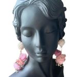 New! Pink and White Pearls Princess Flower Power Earring Photo 0