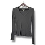 Cloth & Stone XS Gray Ribbed Long Sleeve Modal Blend Stretch Top Minimalist Soft Photo 1